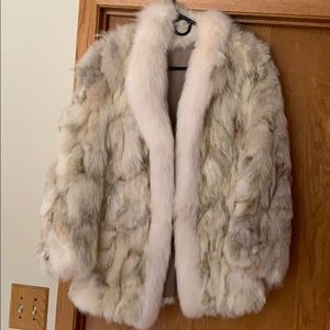 Rabbit fur 3/4 length coat